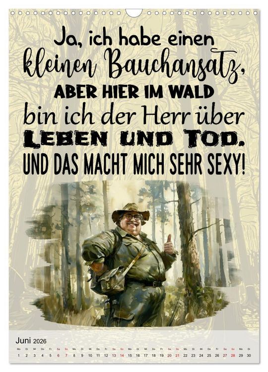 Produktbild: J&auml;gerspr&uuml;che (Wandkalender 2026 DIN A3 hoch), CALVENDO Monatskalender