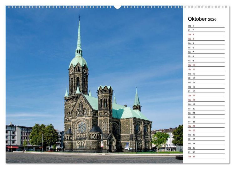 Produktbild: Unterwegs in M&ouml;nchengladbach (hochwertiger Premium Wandkalender 2026 DIN A2 quer), Kunstdruck in Hochglanz