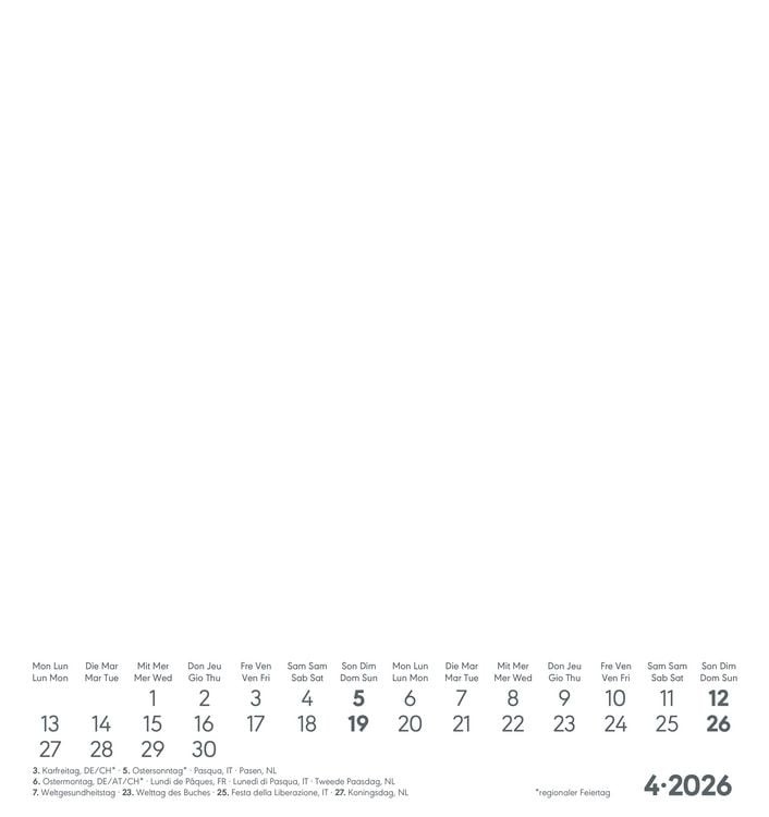 Produktbild: Kreativ-Kalender weiß 2026 - 16x17 cm - Foto, Malen, Basteln - datiert - Kreativkalender - Foto-Kalender - Alpha Edition