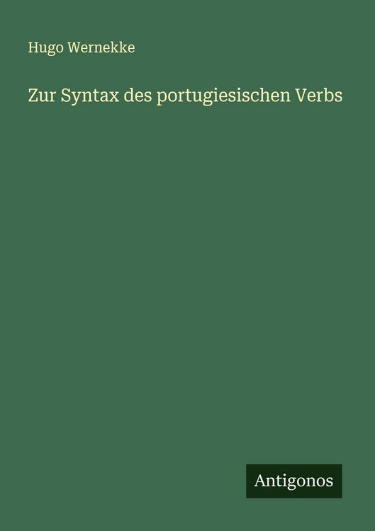 Produktbild: Zur Syntax des portugiesischen Verbs