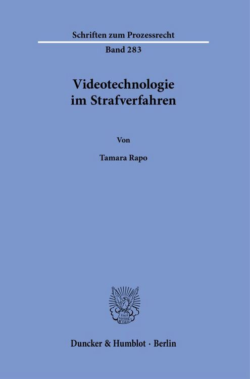 Produktbild: Videotechnologie im Strafverfahren.