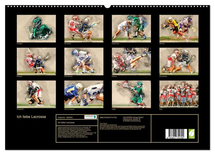 Produktbild: Ich liebe Lacrosse (hochwertiger Premium Wandkalender 2026 DIN A2 quer), Kunstdruck in Hochglanz