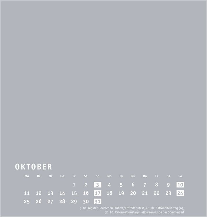 Produktbild: Premium-Bastelkalender silbergrau mittel 2027