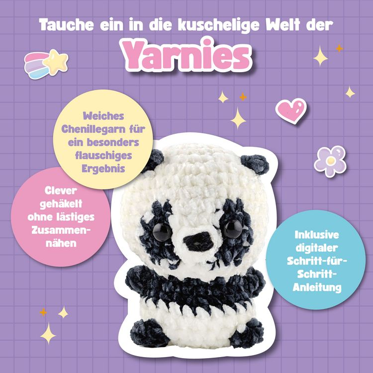 Produktbild: Yarnies - Collect. Create. Cuddle. H&auml;kelset Panda