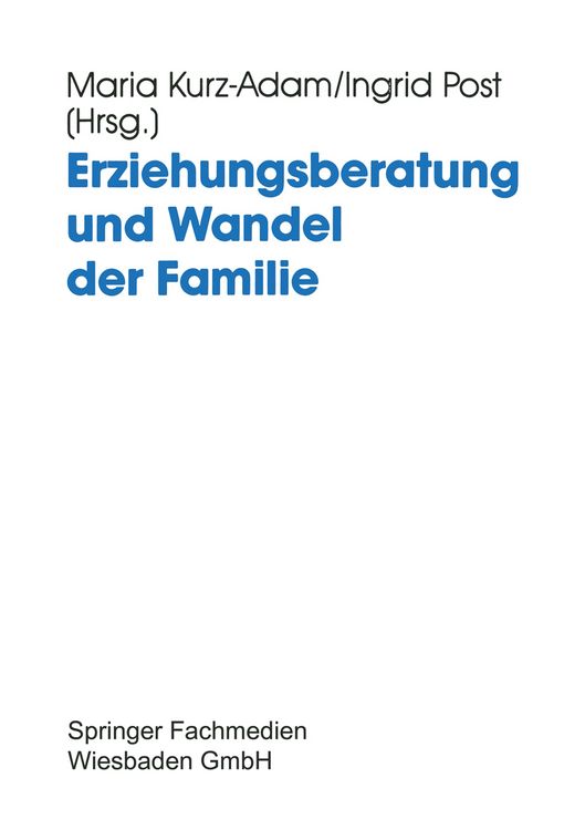 Produktbild: Erziehungsberatung und Wandel der Familie