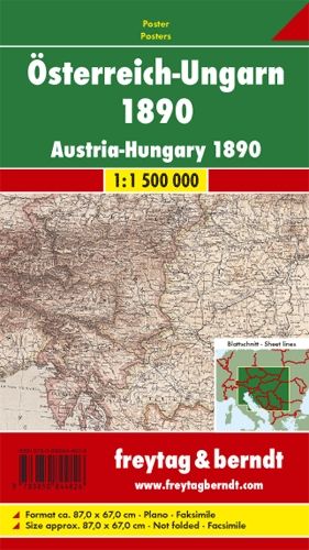 Produktbild: &Ouml;sterreich-Ungarn 1890, Historische Karte, Poster 1:1,5 Mio.