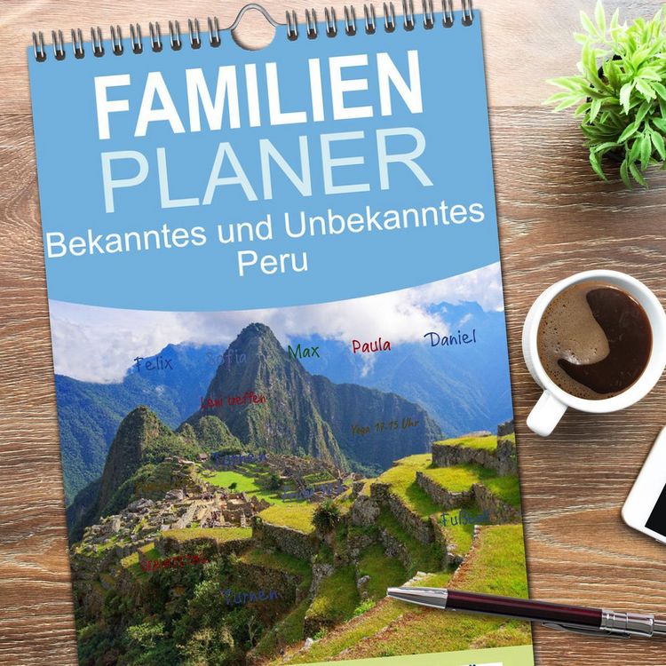 Produktbild: Familienplaner 2026 - Bekanntes und Unbekanntes Peru mit 5 Spalten (Wandkalender, 21 x 45 cm) CALVENDO