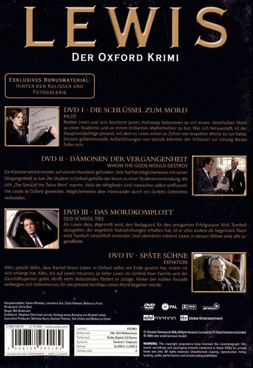 Produktbild: Lewis - Der Oxford Krimi - Staffel 1 [4 DVDs]