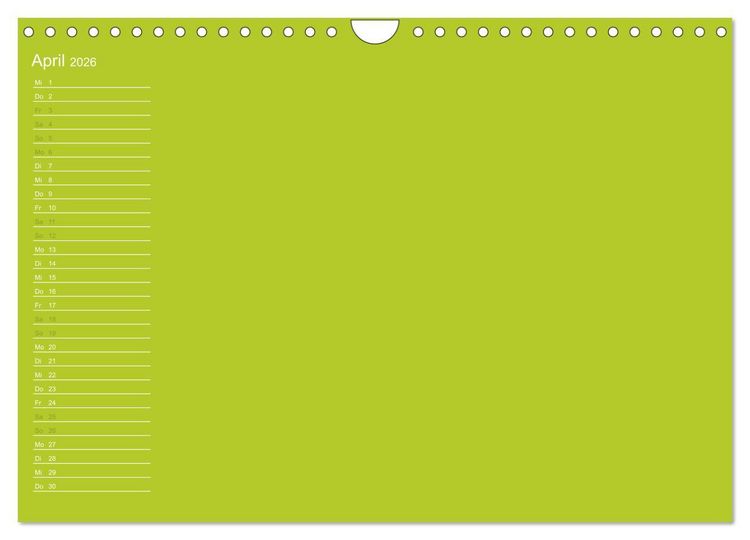 Produktbild: Bastel-Geburtstagskalender gr&uuml;n / Geburtstagskalender (Wandkalender 2026 DIN A4 quer), CALVENDO Monatskalender