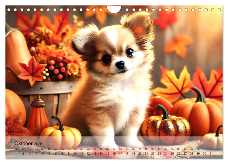 Produktbild: Chihuahua-Welpen &ndash; Kleine Wunder (Wandkalender 2026 DIN A4 quer), CALVENDO Monatskalender