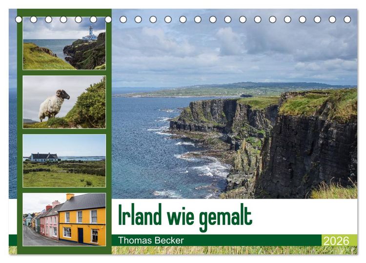Produktbild: Irland wie gemalt (Tischkalender 2026 DIN A5 quer), CALVENDO Monatskalender