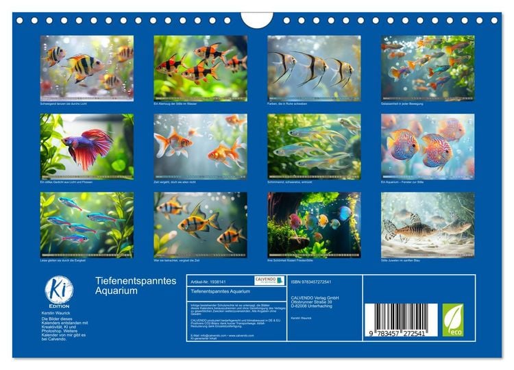 Produktbild: Tiefenentspanntes Aquarium (Wandkalender 2026 DIN A4 quer), CALVENDO Monatskalender