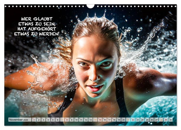 Produktbild: Schwimmen und Motivation (Wandkalender 2026 DIN A3 quer), CALVENDO Monatskalender