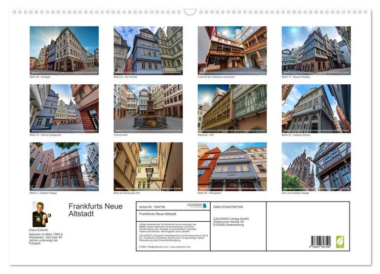 Produktbild: Frankfurts Neue Altstadt (Wandkalender 2026 DIN A2 quer), CALVENDO Monatskalender