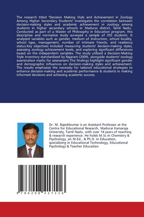 Produktbild: Decision Making Style &Achievement Zoology Among High School Students