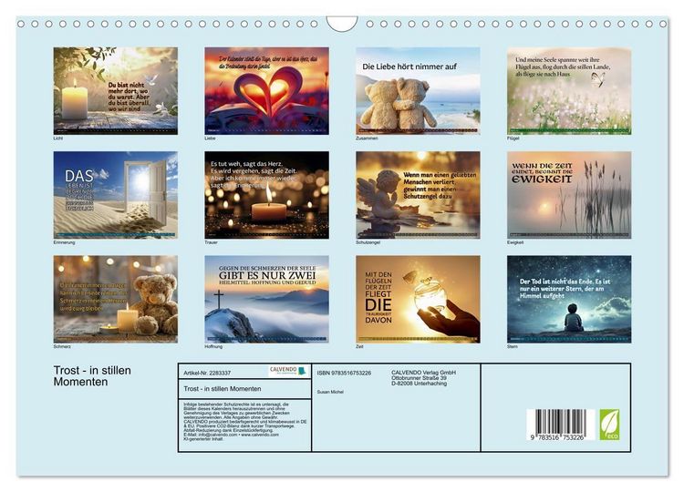 Produktbild: Trost - in stillen Momenten (Wandkalender 2027 DIN A3 quer), CALVENDO Monatskalender