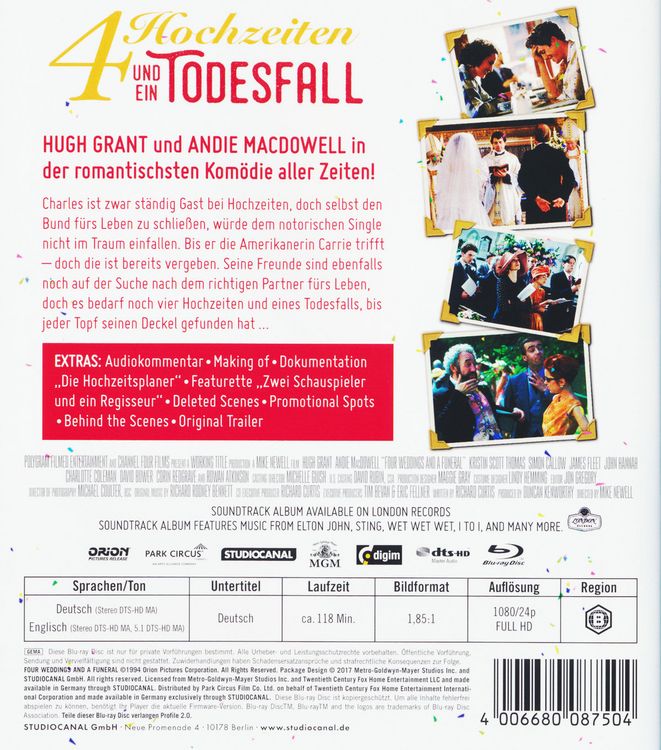Produktbild: Vier Hochzeiten und ein Todesfall