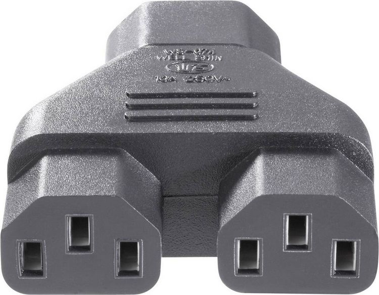 Produktbild: BKL Electronic 073331 Kaltger&auml;te-Adapter Kaltger&auml;te-Stecker C14 - Kaltger&auml;te-Buchse C13, Kaltger&auml;te-Buchse C13 Schwarz 1 St.