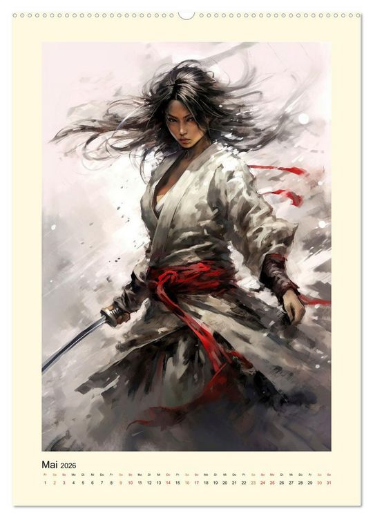 Produktbild: Samurai Amazonen (hochwertiger Premium Wandkalender 2026 DIN A2 hoch), Kunstdruck in Hochglanz