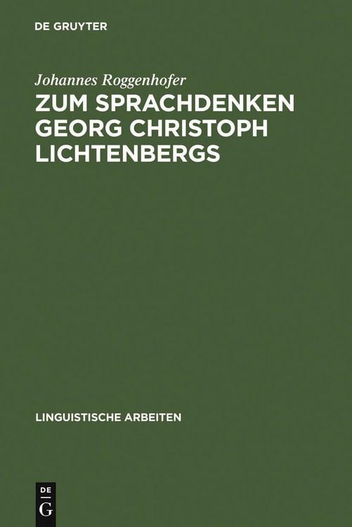 Produktbild: Zum Sprachdenken Georg Christoph Lichtenbergs