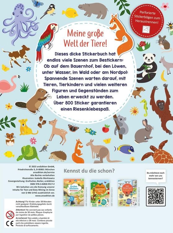 Produktbild: Das superdicke Stickerheft &ndash; Tiere