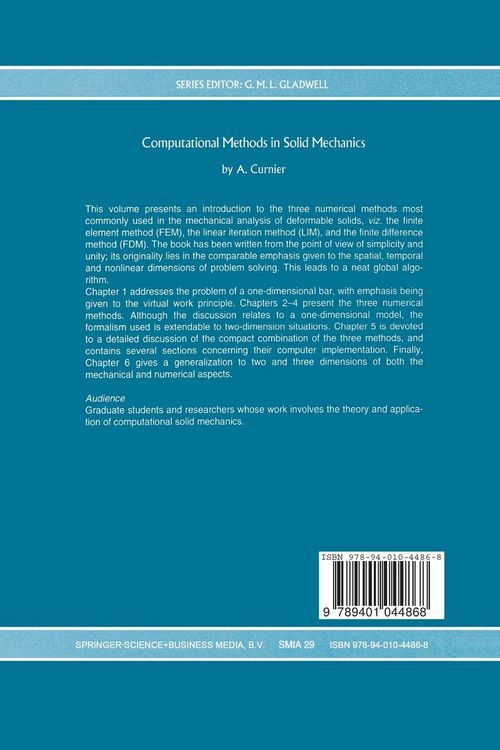 Produktbild: Computational Methods in Solid Mechanics