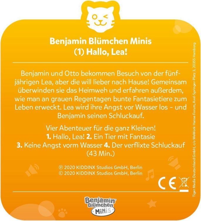 Produktbild: Tiger Media - Tigercards - Benjamin Blümchen Minis - Hallo Lea