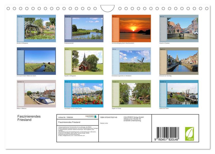 Produktbild: Faszinierendes Friesland (Wandkalender 2026 DIN A4 quer), CALVENDO Monatskalender