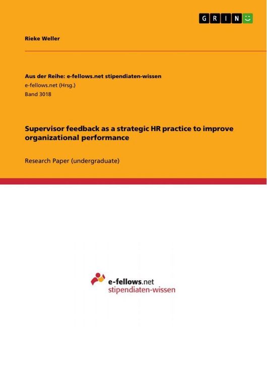 Produktbild: Supervisor feedback as a strategic HR practice to improve organizational performance