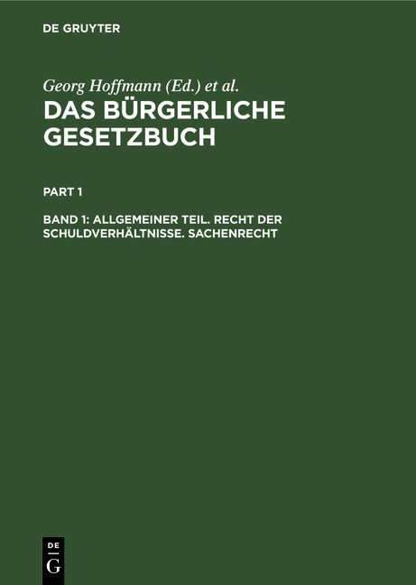 Produktbild: Das B&uuml;rgerliche Gesetzbuch / Allgemeiner Teil. Recht der Schuldverh&auml;ltnisse. Sachenrecht