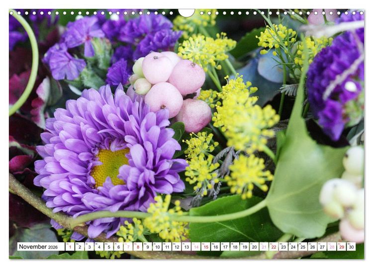 Produktbild: Blumenpracht - Bl&uuml;ten und Str&auml;u&szlig;e (Wandkalender 2026 DIN A3 quer), CALVENDO Monatskalender