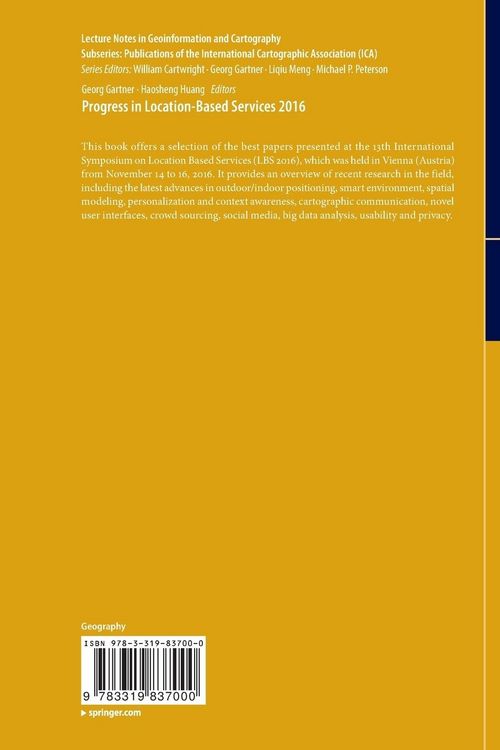 Produktbild: Progress in Location-Based Services 2016