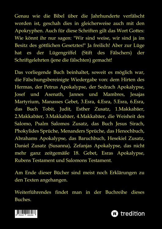 Produktbild: 2.Aufl. Apokryphen - Schriften au&szlig;erhalb der Bibel.