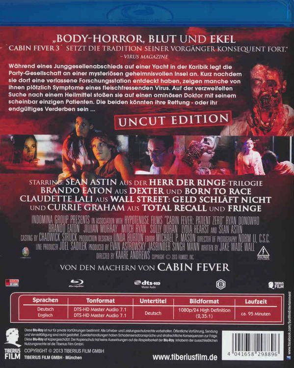 Produktbild: Cabin Fever 3 - Patient Zero - Uncut Edition