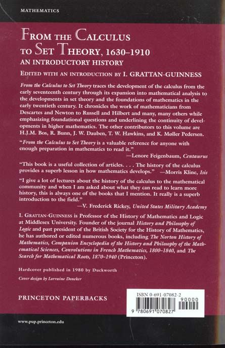 Produktbild: From the Calculus to Set Theory 1630-1910