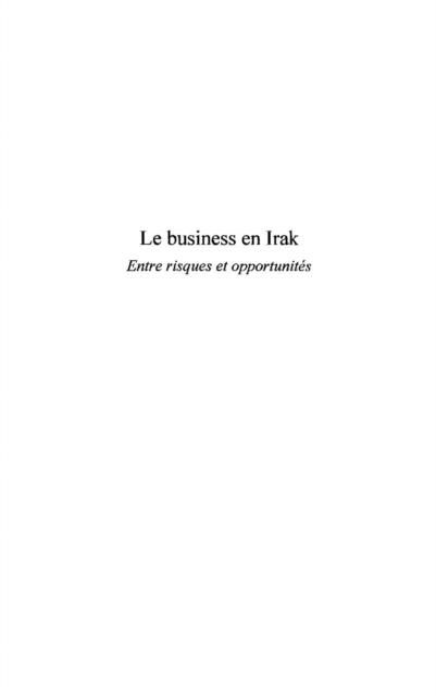 Produktbild: Business en irak: entre risqueet opport