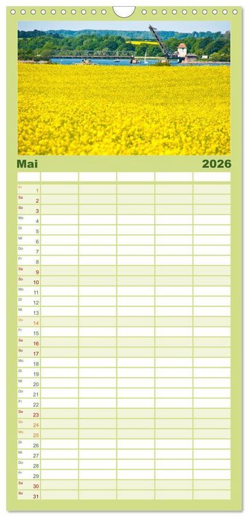 Produktbild: Familienplaner 2026 - Schlei und Ostsee - Eine Region zum Verlieben mit 5 Spalten (Wandkalender, 21 x 45 cm) CALVENDO