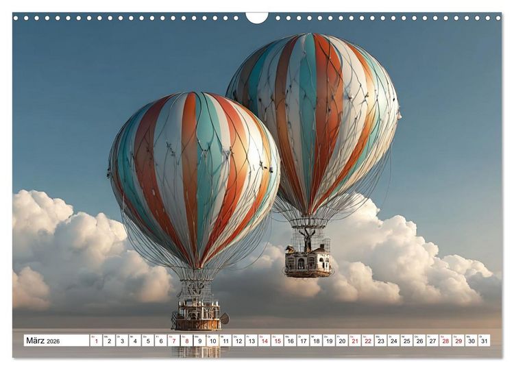 Produktbild: Himmelsmagie in Ballonfarben (Wandkalender 2026 DIN A3 quer), CALVENDO Monatskalender