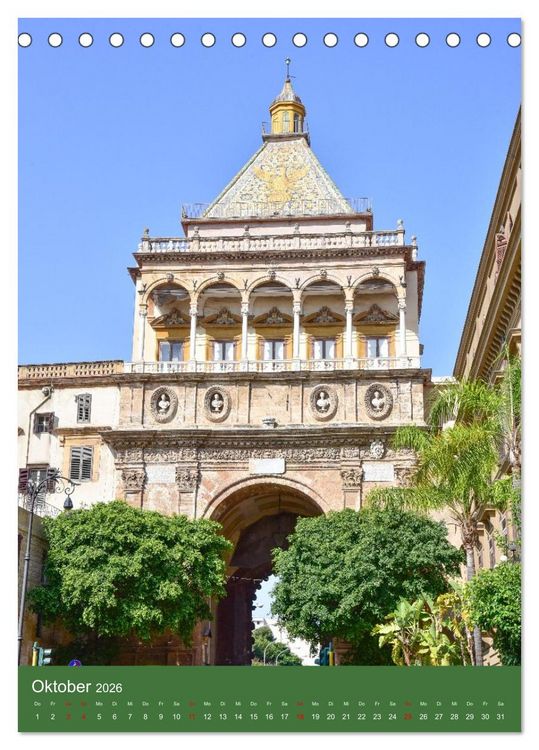 Produktbild: Spaziergang durch Palermo (Tischkalender 2026 DIN A5 hoch), CALVENDO Monatskalender