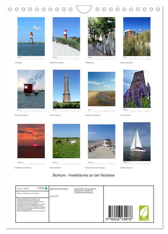 Produktbild: Borkum - Inseltr&auml;ume an der Nordsee (Wandkalender 2026 DIN A4 hoch), CALVENDO Monatskalender
