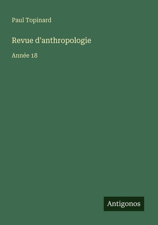 Produktbild: Revue d'anthropologie