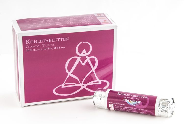 Produktbild: Kohletabletten 3.3 cm Rolle = 10 Tabletten
