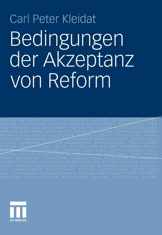 Produktbild: Bedingungen der Akzeptanz von Reform