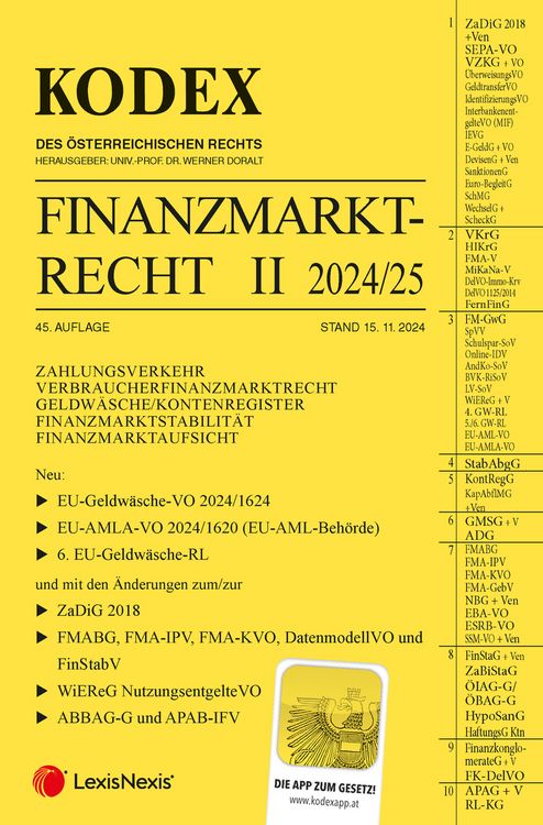 Produktbild: KODEX Finanzmarktrecht Band II 2024/25 - inkl. App