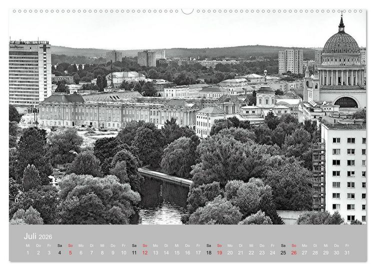 Produktbild: Potsdam schwarz auf wei&szlig; (hochwertiger Premium Wandkalender 2026 DIN A2 quer), Kunstdruck in Hochglanz