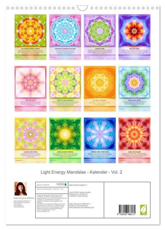 Produktbild: Light Energy Mandalas - Kalender - Vol. 2 (Wandkalender 2026 DIN A3 hoch), CALVENDO Monatskalender