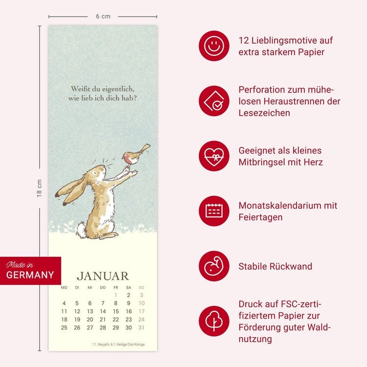 Produktbild: Wei&szlig;t du eigentlich, wie lieb ich dich hab? Lesezeichen & Kalender 2027