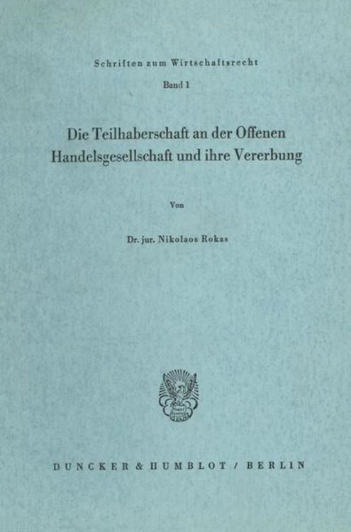 Produktbild: Die Teilhaberschaft an der Offenen Handelsgesellschaft und ihre Vererbung.