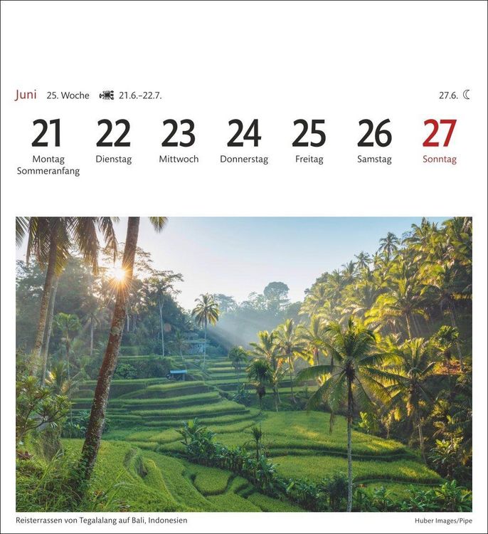 Produktbild: Traumziele Sehnsuchtskalender 2027 - Wochenkalender mit 53 Postkarten