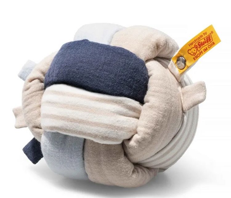 Produktbild: Steiff 242793 - Ball mit Knisterfolie, GOTS Stoff, mehrfarbig, 12 cm
